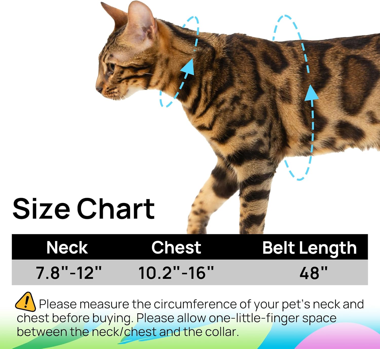 PetThem Cat Harness and Leash Set - Escape Proof Adjustable Cat Harness, Walking Travel Kitten Harness for Small Medium Large Cats