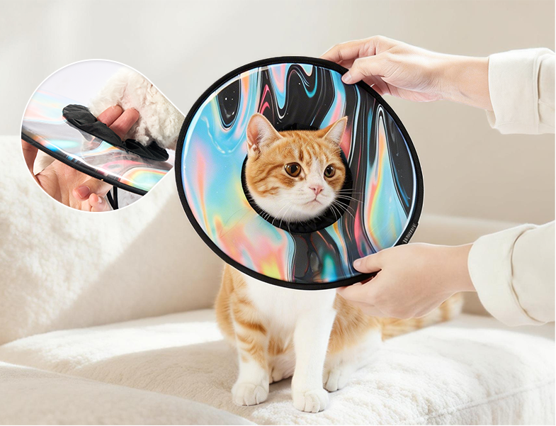 PetThem Soft Cat Cone Collar, Adjustable Cat Recovery Collar, Elizabethan Collar for Cats and Small Dogs